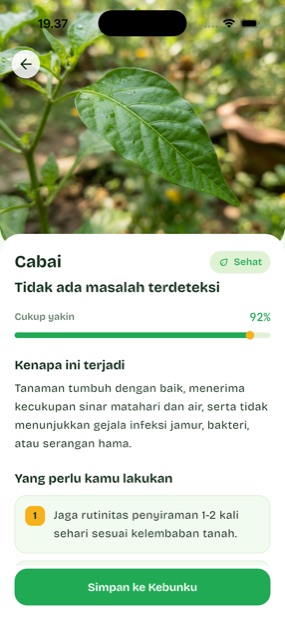 Contoh hasil diagnosa PlantDoc